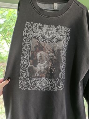 While Odin Sleeps Joan Of Arc Graphic Crewneck Sweater